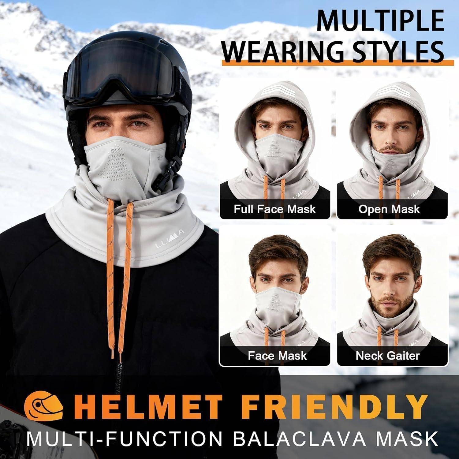 Sturmhaube Thermo Fleece Balaclava Silbergrau