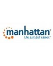 Manhattan Life Logo mit orangem gepunkteten Kreis-Symbol und Tagline „Das Leben ist gerade leichter geworden.