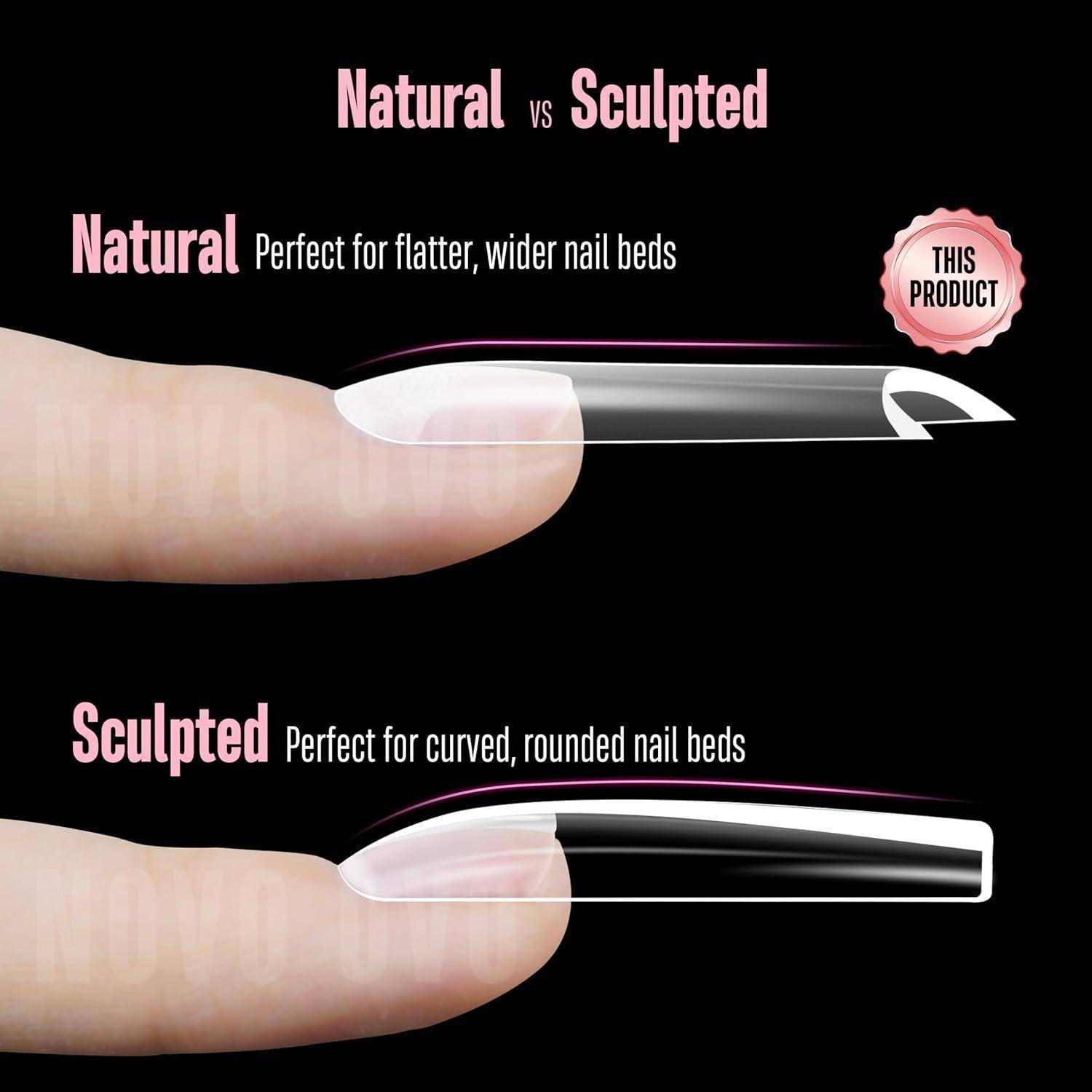 Infografik zum Vergleich von Nagelformen: „Natürlich