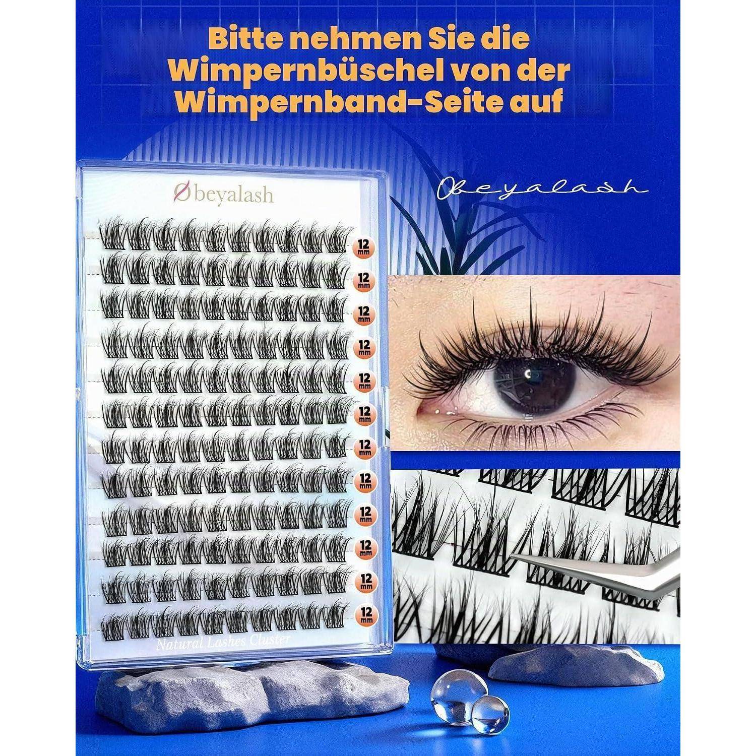 Obeyalash Wimpern Extensions C Curl 12mm Einzelwimpern Cluster DIY