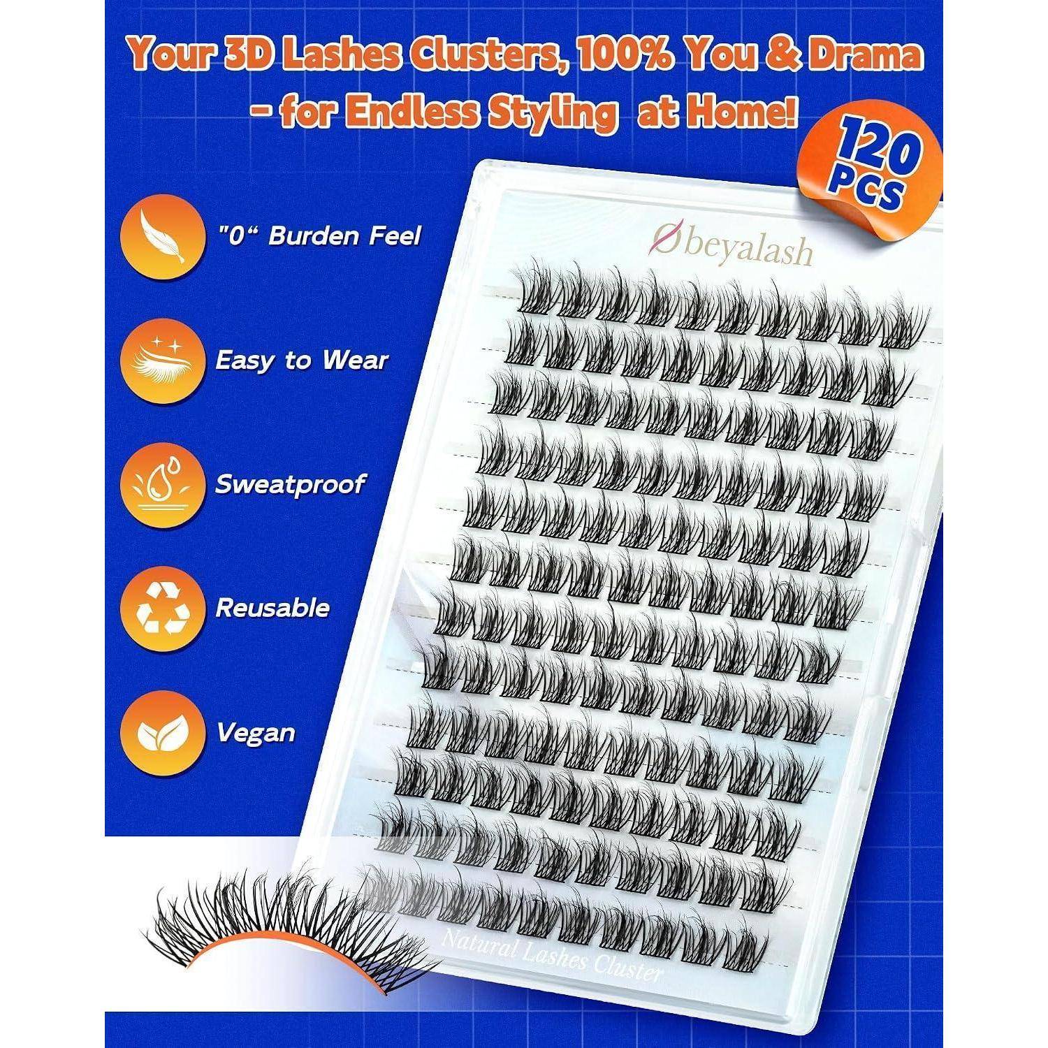 Obeyalash Wimpern Extensions C Curl 12mm Einzelwimpern Cluster DIY