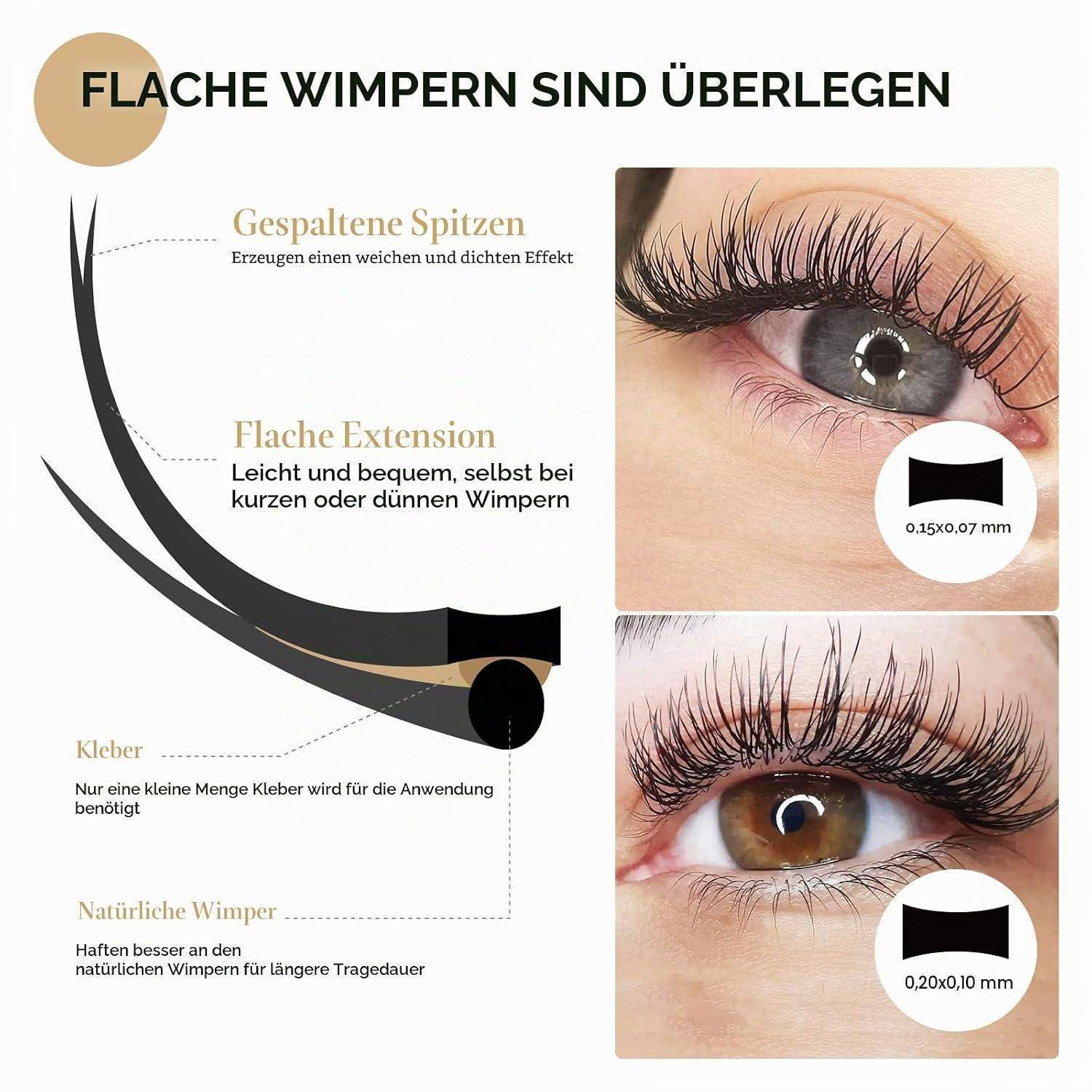 Wimpernverlängerung Ellipse Flat 0.15mm C Curl 11mm