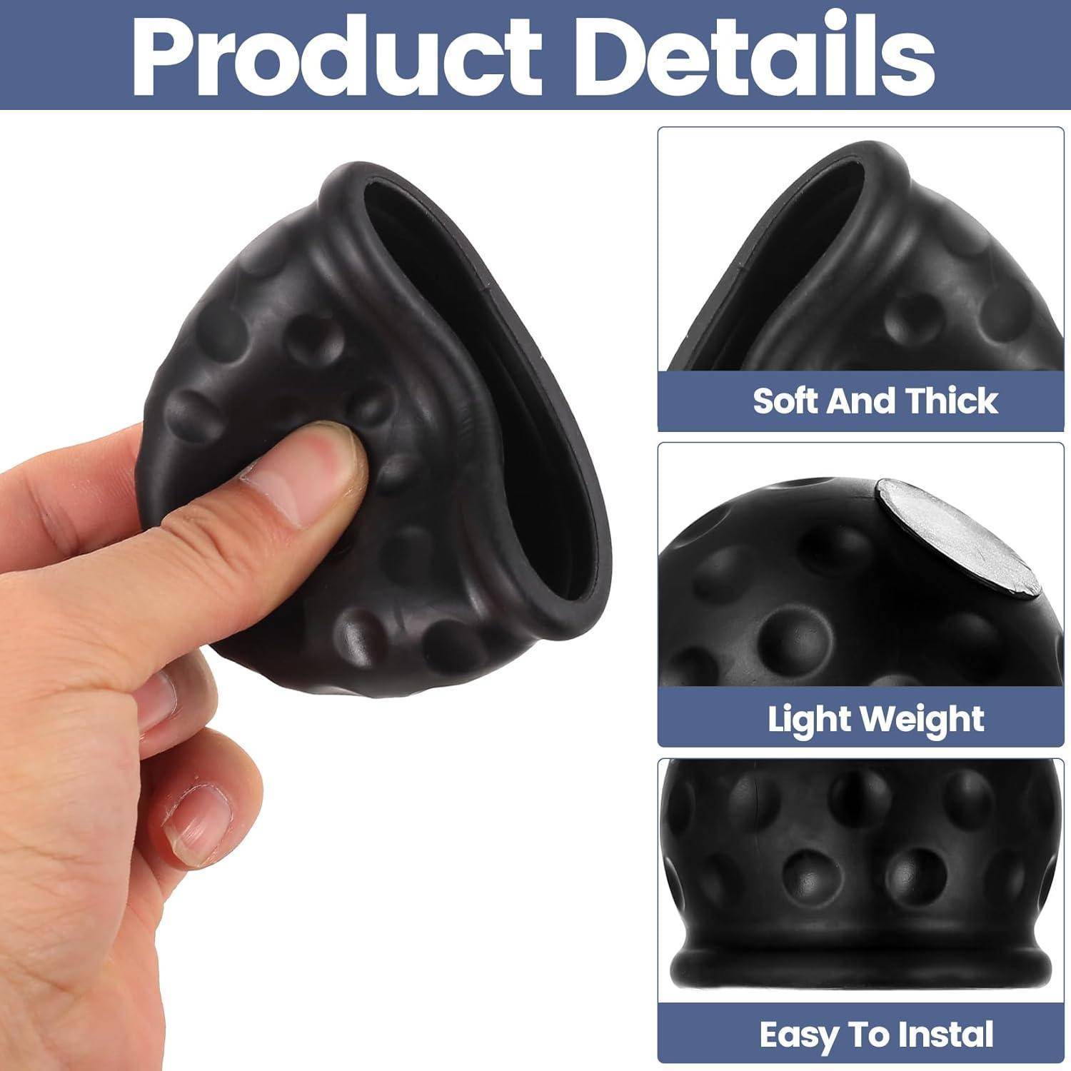 4x Anhängerkupplung Abdeckung Ø 50mm Gummi Schutzkappe Schwarz