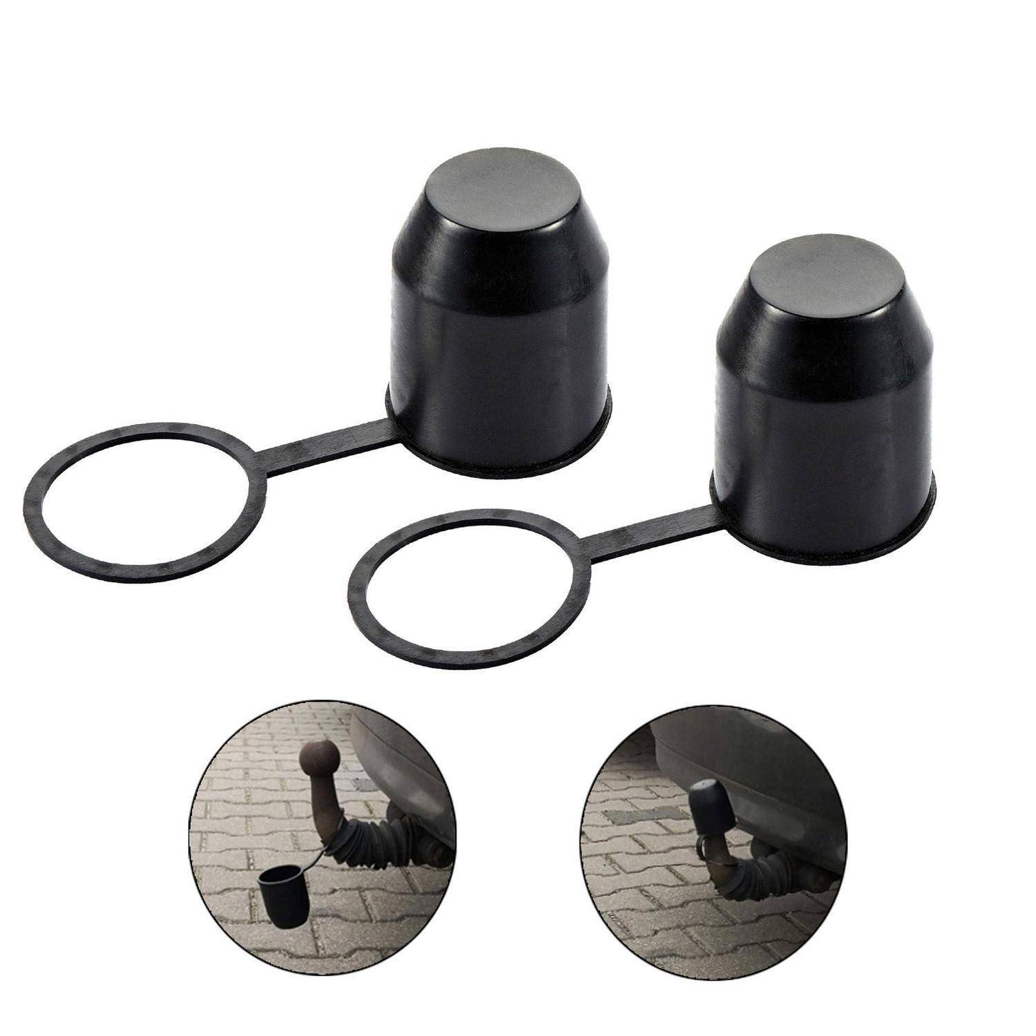 ANBOO 2 Stk. Anhängerkupplung Abdeckung Schwarz bis 55mm