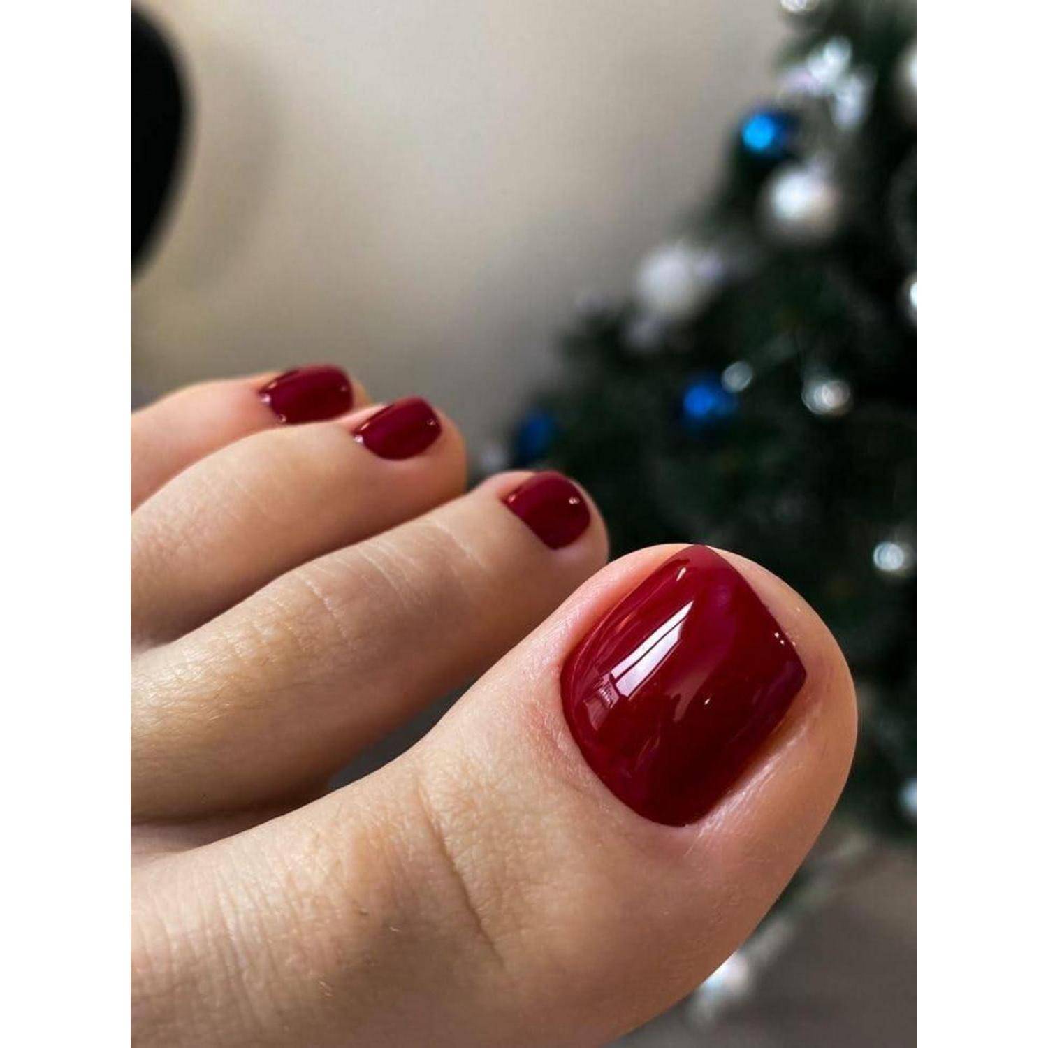 120 Stück Fake Zehennägel Bordeaux Kurz Squared Glossy