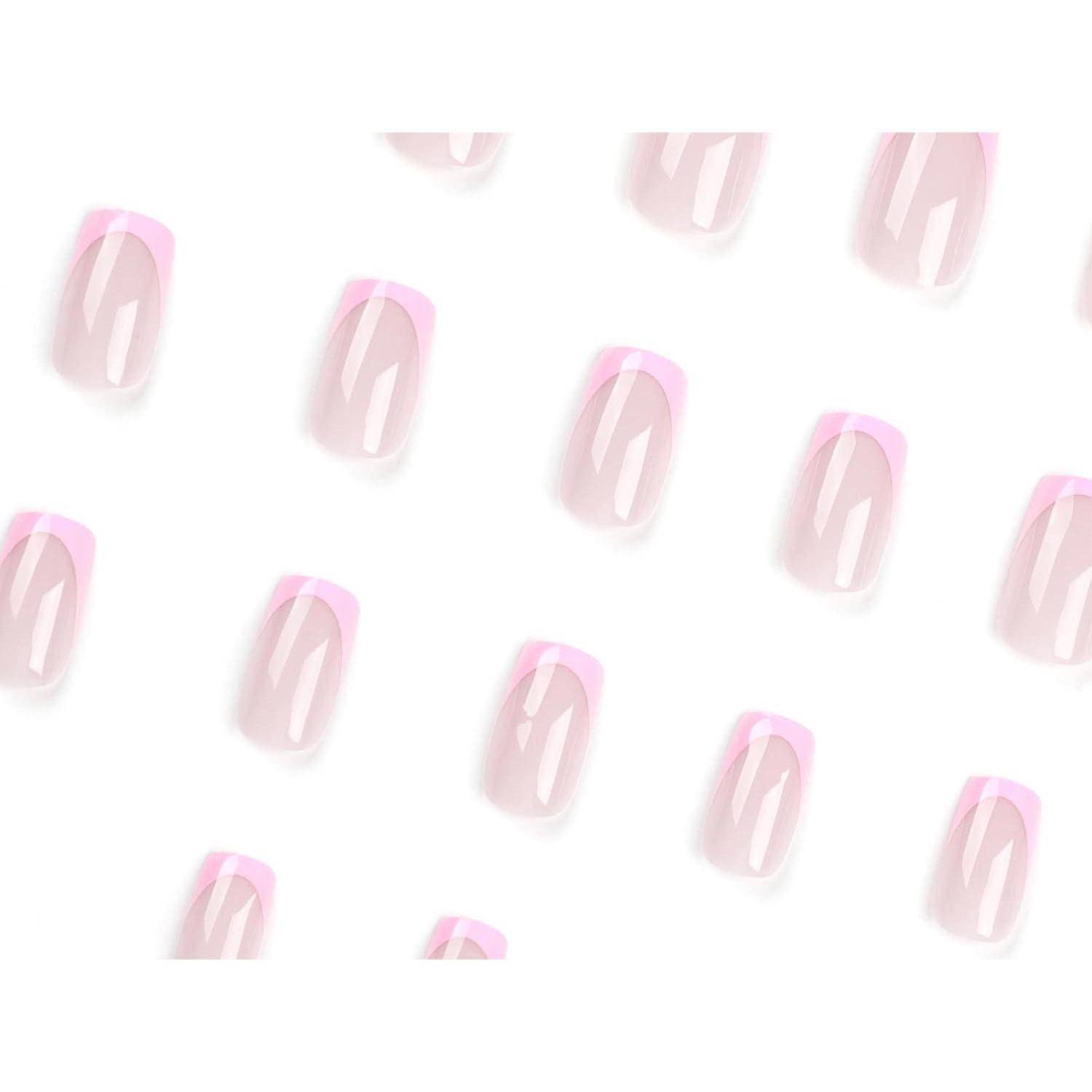 Pastellrosa abstraktes Muster aus verstreuten abgerundeten Formen auf weißem Hintergrund.