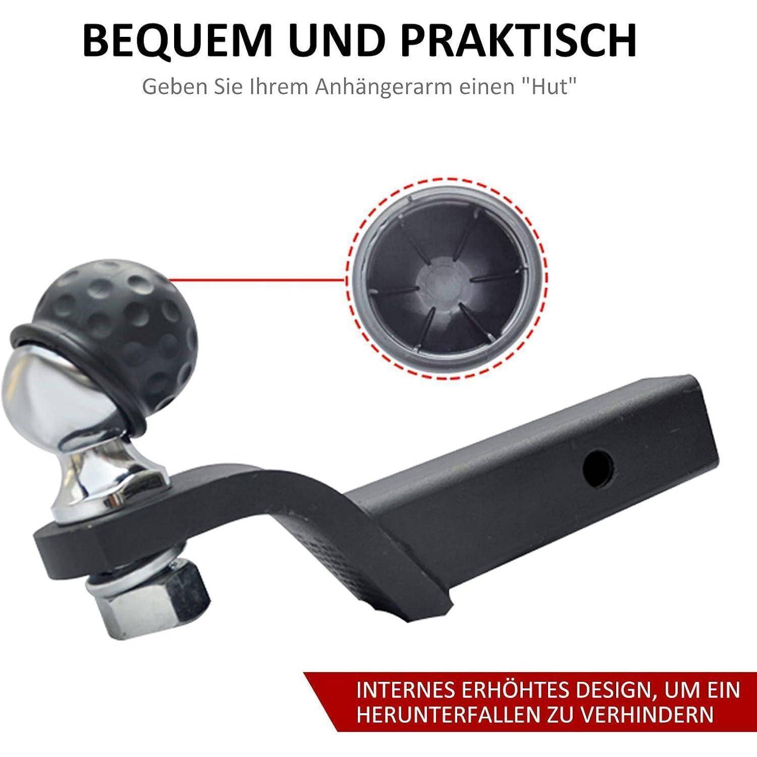 Anhängerkupplung-Zubehör mit Schutzkappe und Sicherungsstift, im Deutschen als praktischer „Hut