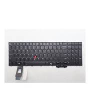 Schwarze Laptop-Tastatur mit integriertem rotem TrackPoint und Ziffernblock, gezeigt auf weißem Hintergrund mit einem kleinen angeschlossenen USB-Gerät darunter.