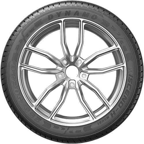 Silbernes Auto-Rad mit mehreren Speichen und schwarzem Reifen, von vorne auf schwarzem Hintergrund dargestellt.