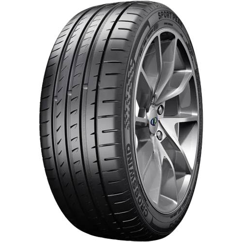 Ein Silberlegierungs-Autorad mit einem sportlichen Goodyear-Reifen, gezeigt auf schwarzem Hintergrund.