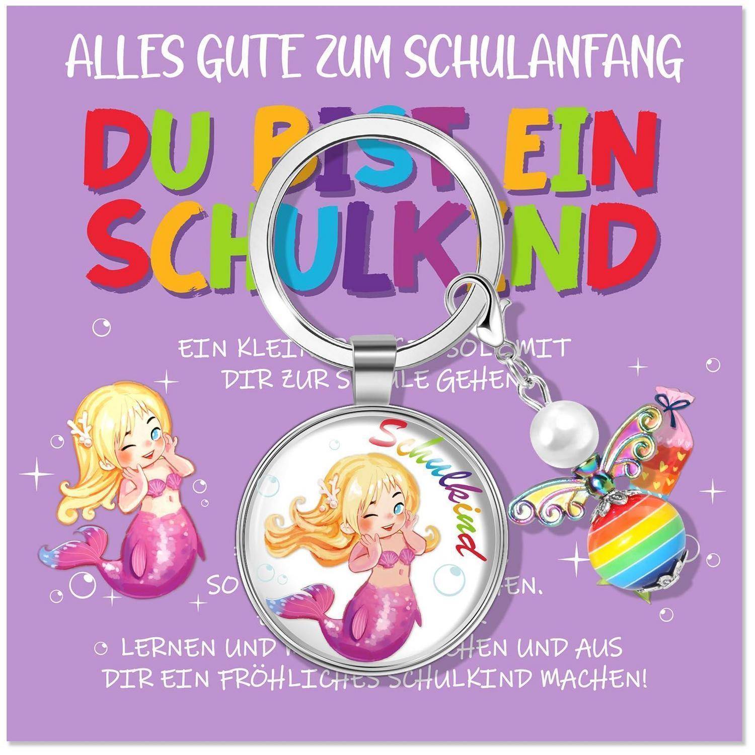 Lila Schulanfangsplakat mit der Aufschrift „Alles Gute zum Schulanfang