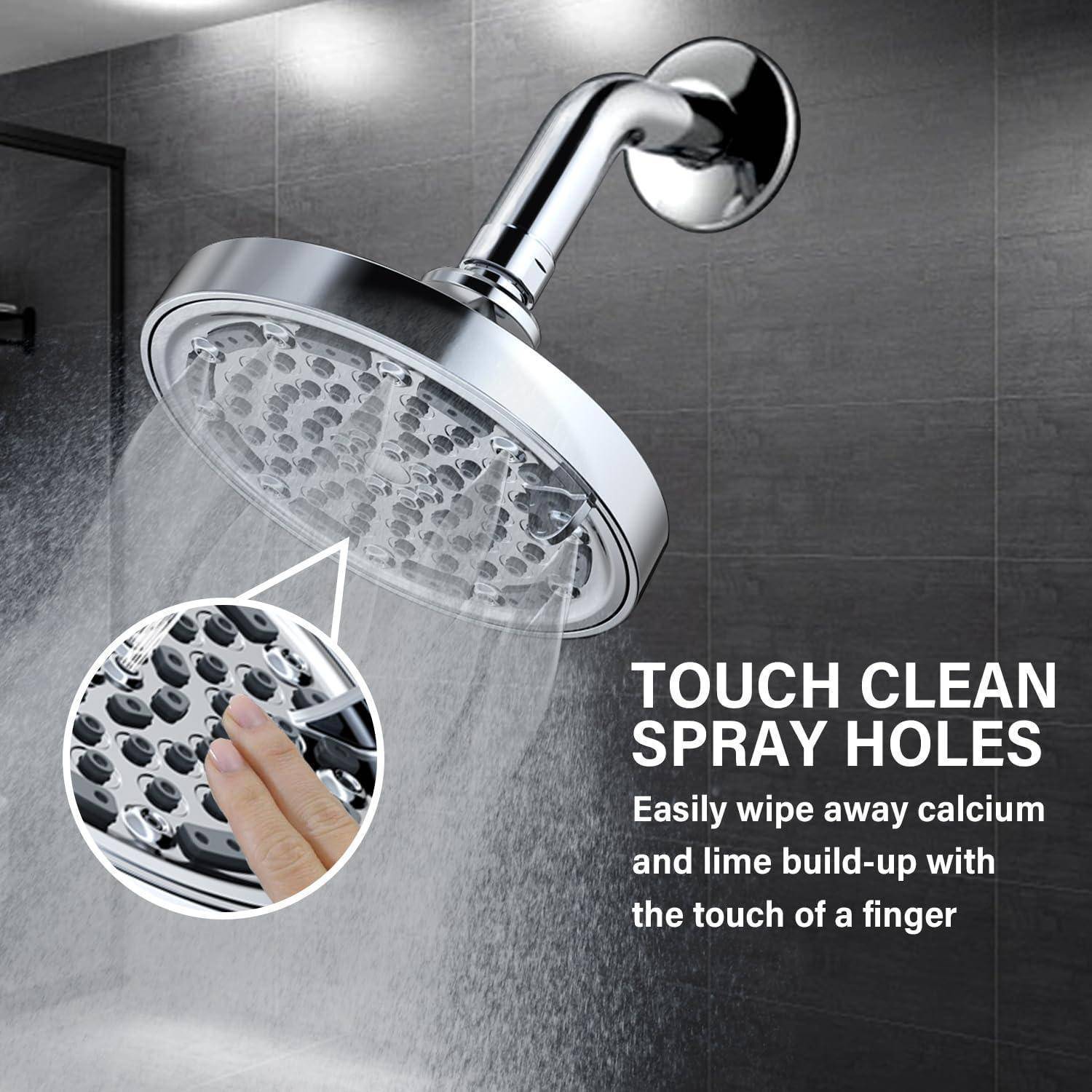 Kopfbrause Regendusche 6 Zoll 5 Duschmodi Hochdruck Chrom G1/2
