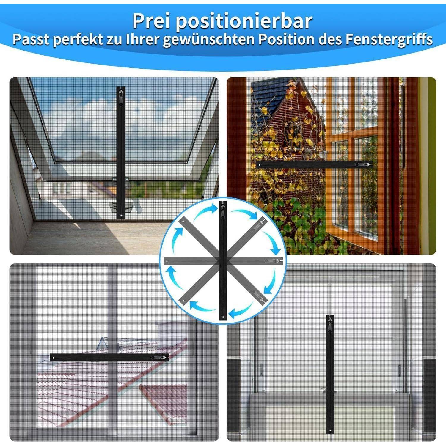 Werbegrafik für einen verstellbaren Fenstergriff: Titel „Preis positionierbar