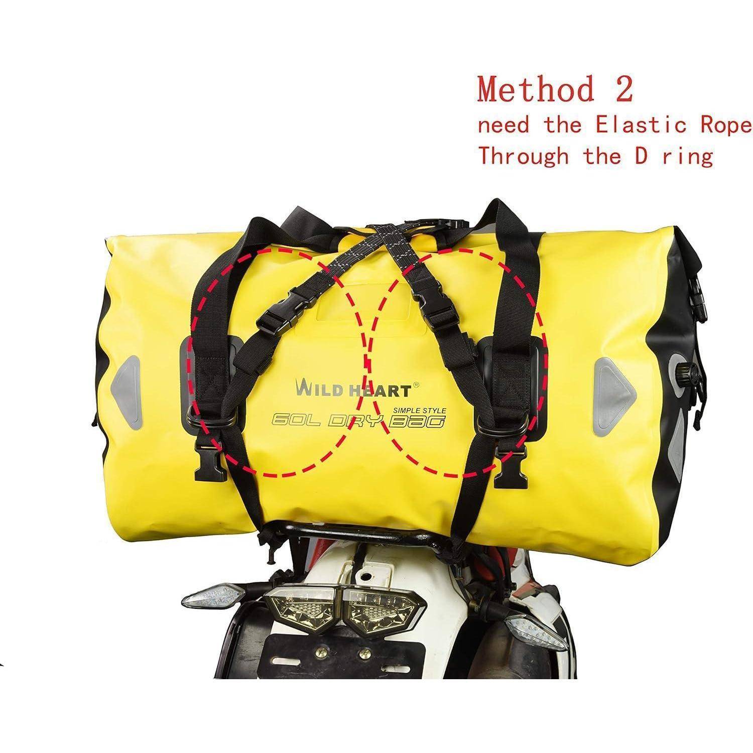 WILD HEART Reisetasche wasserdicht 40L 66L 100L mit Befestigungsmöglichkeit