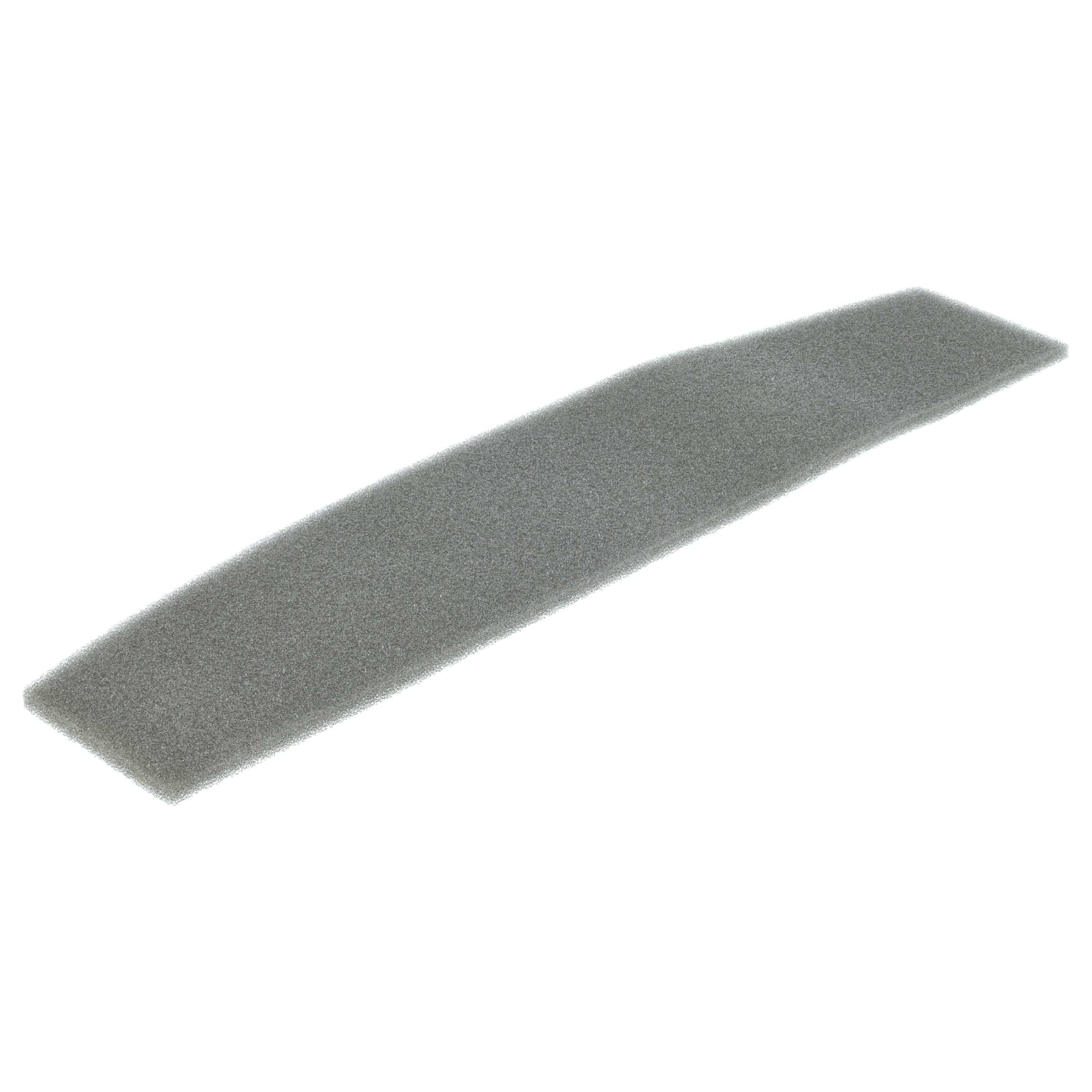 Graues geschwungenes rechteckiges Schleifpad auf weißem Hintergrund.