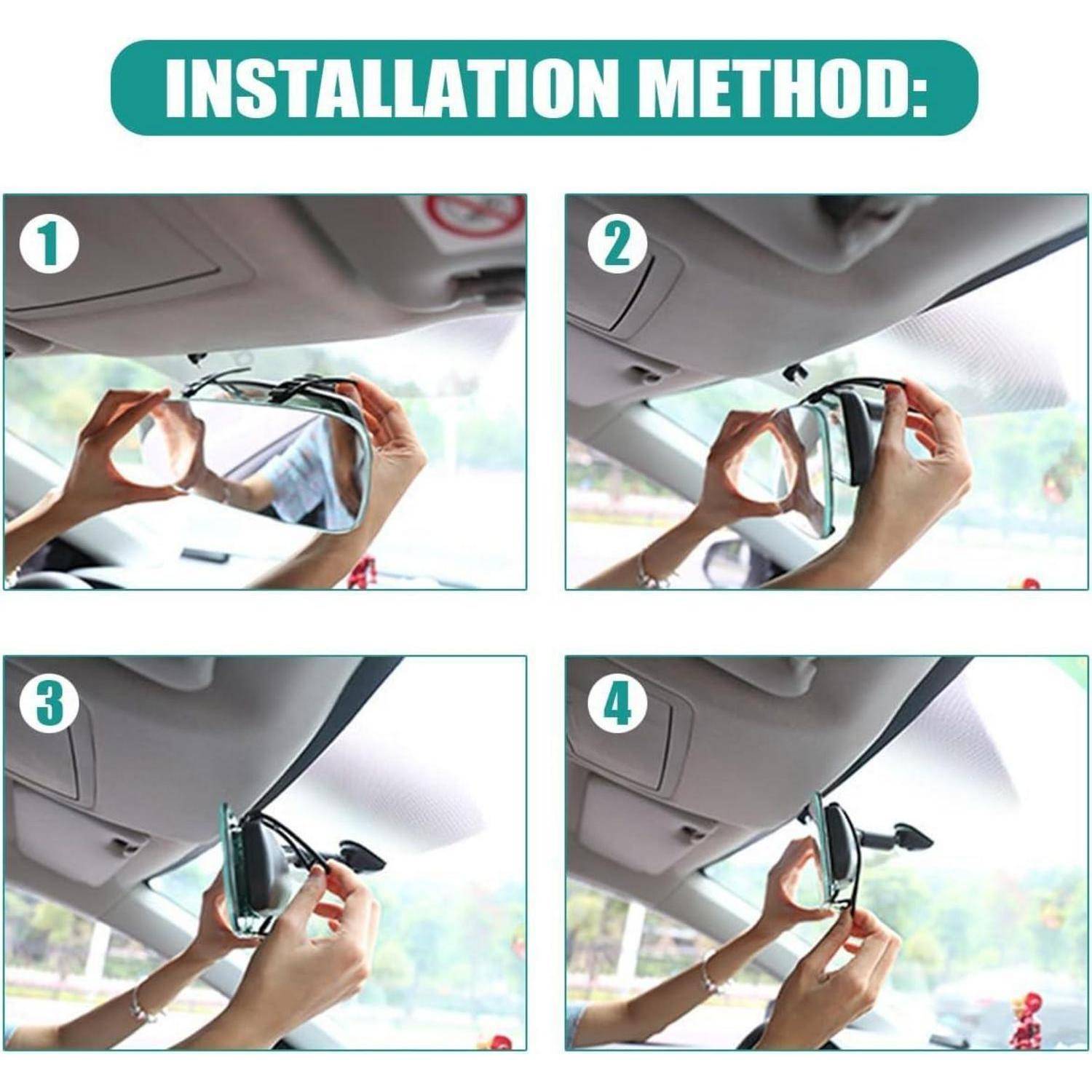 JNNJ Rückspiegel Auto, Anti-Blendung, Weitwinkel, HD-Glas, Weiß