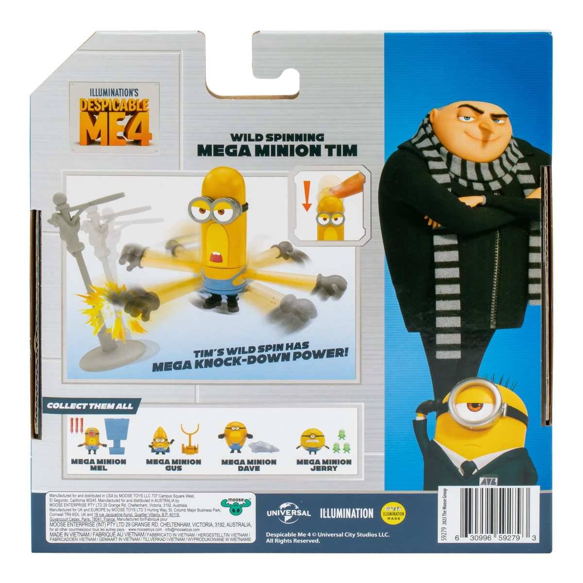 Minions Despicable Me 4 Wild Spinning Mega Tim Action Figure 4+