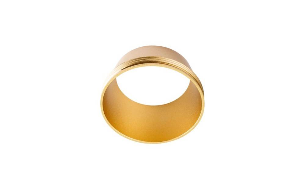 Goldene kuppelförmige Deckenleuchte mit kreisförmiger Öffnung, abgebildet auf weißem Hintergrund.