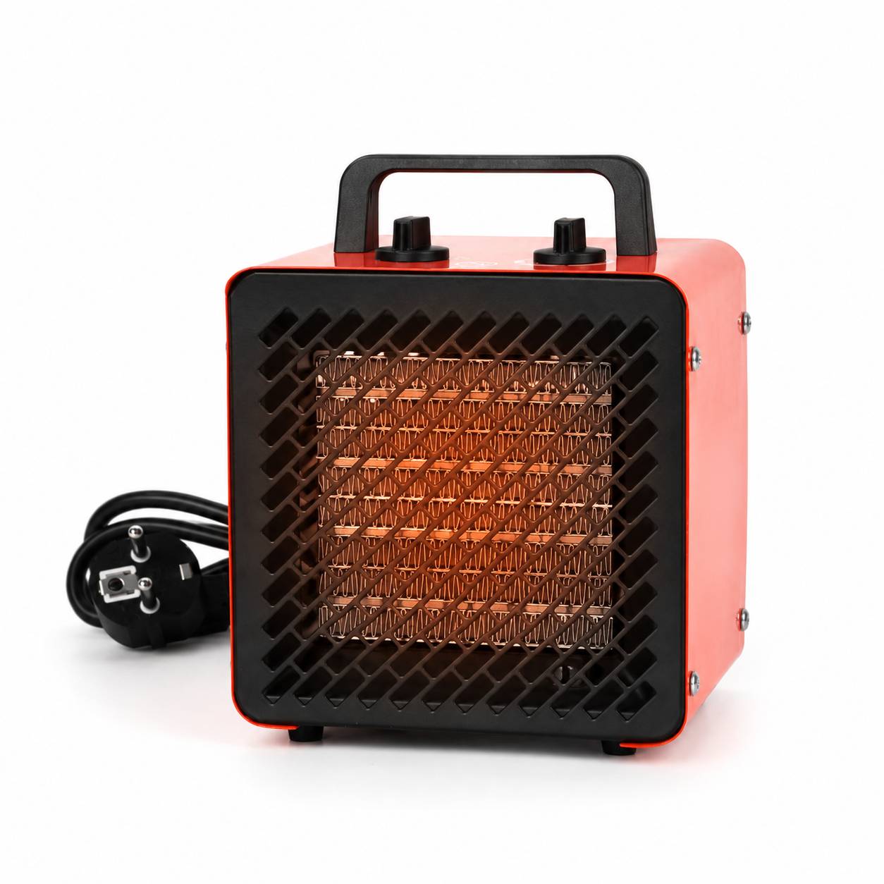 Elektrischer Heizlüfter 2000 W, 3 Stufen, Thermostat bis 85 °C, bis ca. 20 m², Rot
