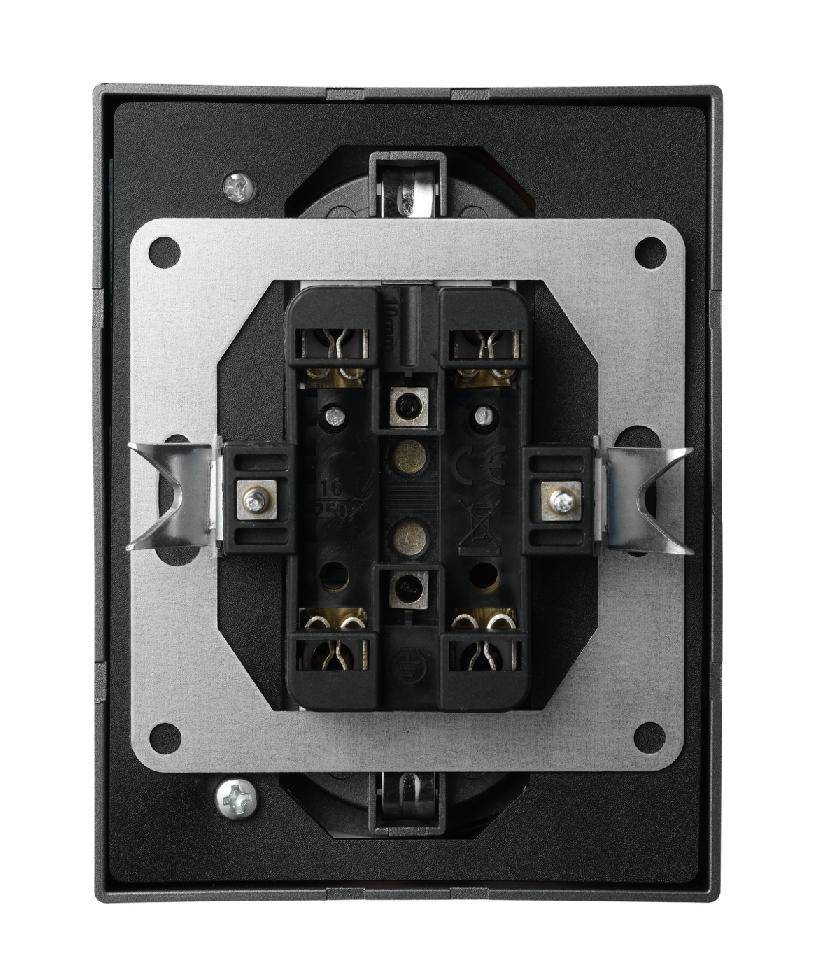 McPower Schutzkontakt-Steckdose, Flair, Quickcharge Anschlüsse, PD, 1x USB-C, 1x USB-A, 250 V, 16 A - Steckdose: 2-fach - Farbe: anthrazit