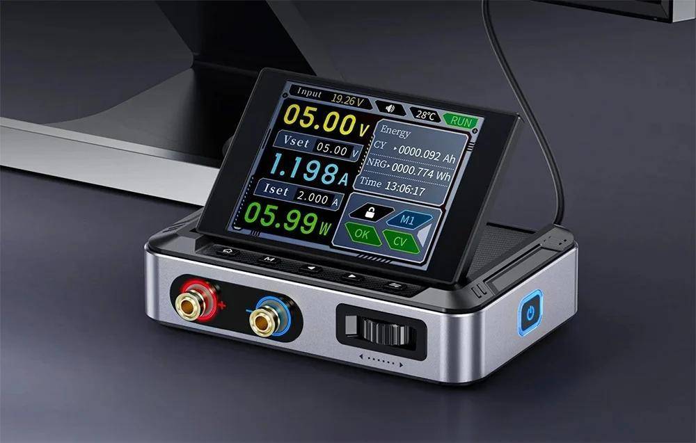 FNIRSI DPS150 Programmierbares Mini-Labornetzteil, USB-C, 0-30V, 0-5A, inkl. 100W Netzteil und Kabel
