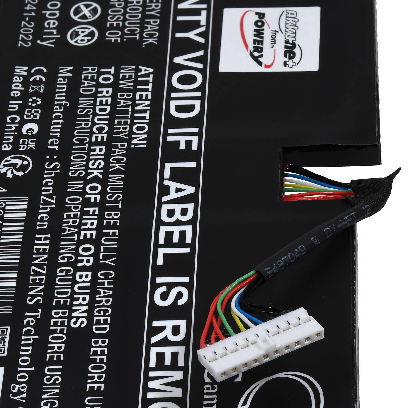 Nahaufnahme einer Batteriepackung mit der Aufschrift 