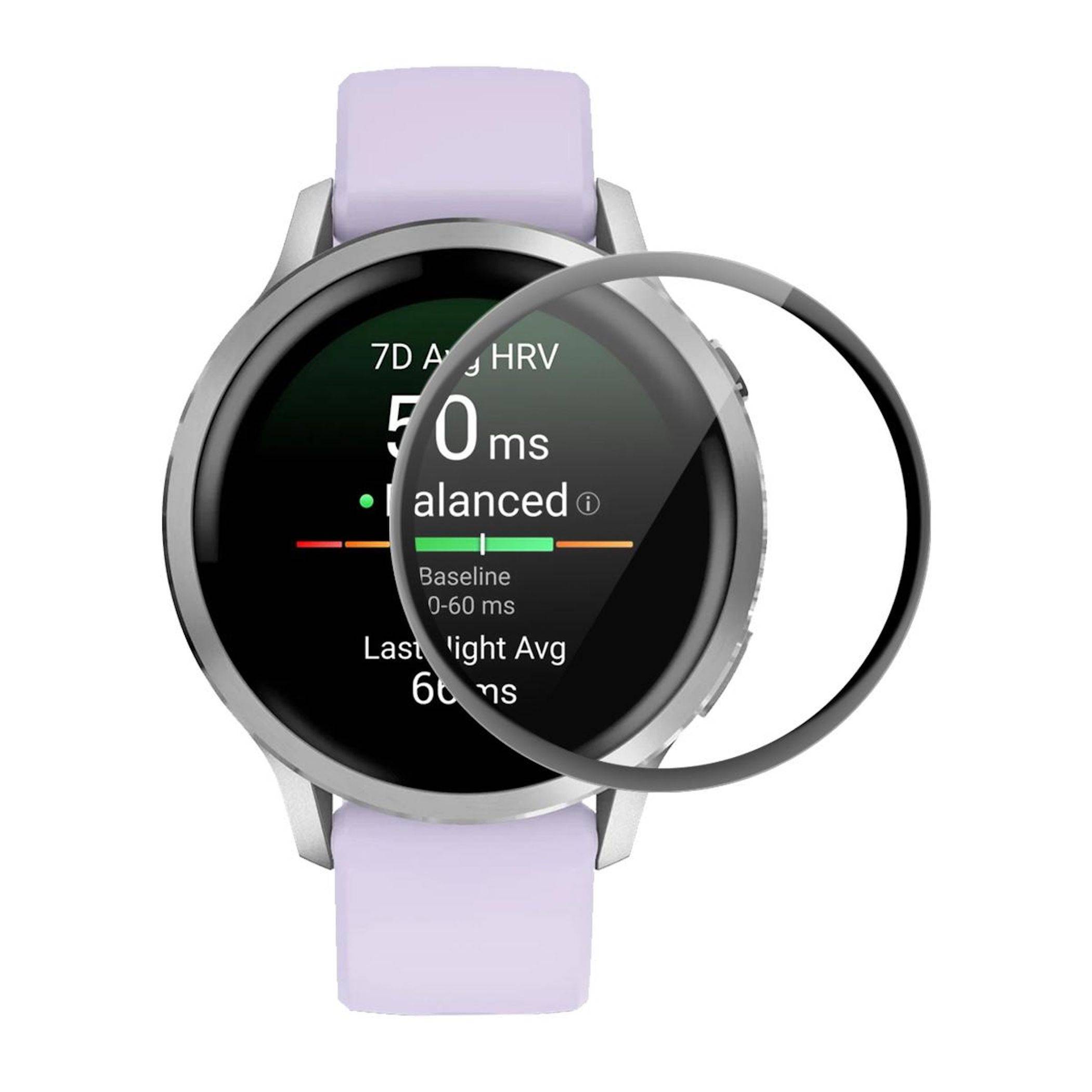 Smartwatch zeigt HRV-Statusbildschirm: „7-Tage-Durchschnitt HRV 50 ms