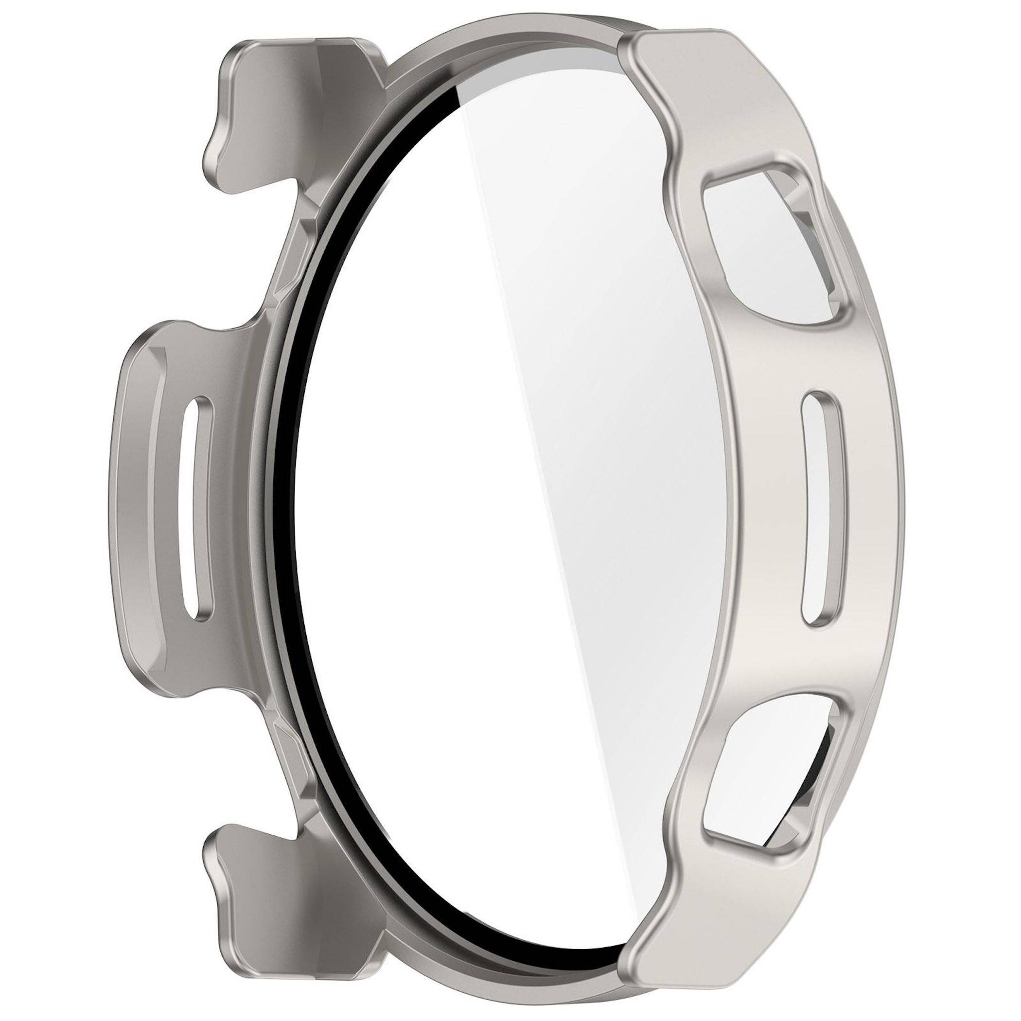 Ein metallischer kreisförmiger Klemm- oder Spannring mit leerem Mittelpunkt, dargestellt in einer sauberen Produktansicht auf weißem Hintergrund.