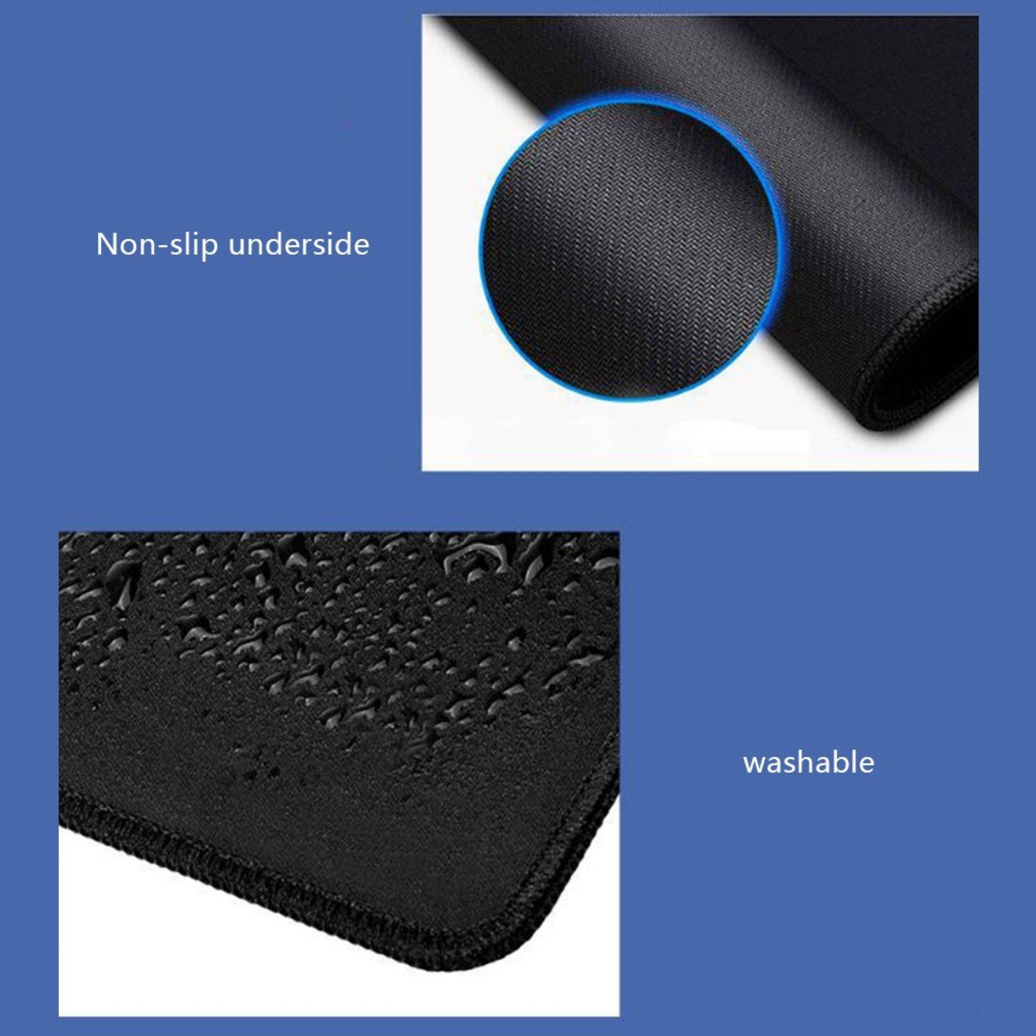 Produktbild zeigt eine schwarze Matte oder Unterlage mit rutschfester Unterseite und waschbarer Oberfläche, die ihre strukturierte Griffigkeit und gesäumte Kante hervorhebt.