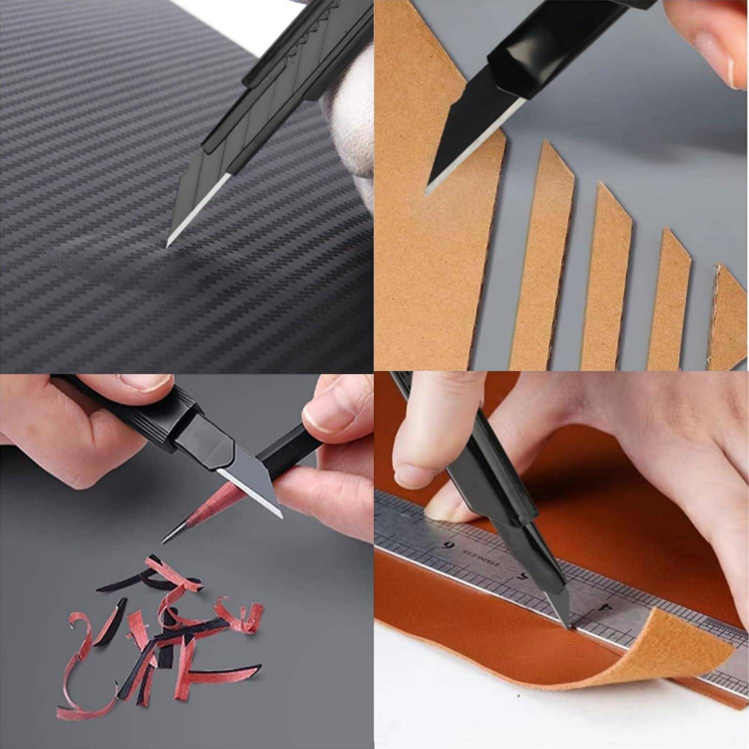 OhanaBeach® Cuttermesser 5er Set 9mm Edelstahlklinge ABS-Hülle