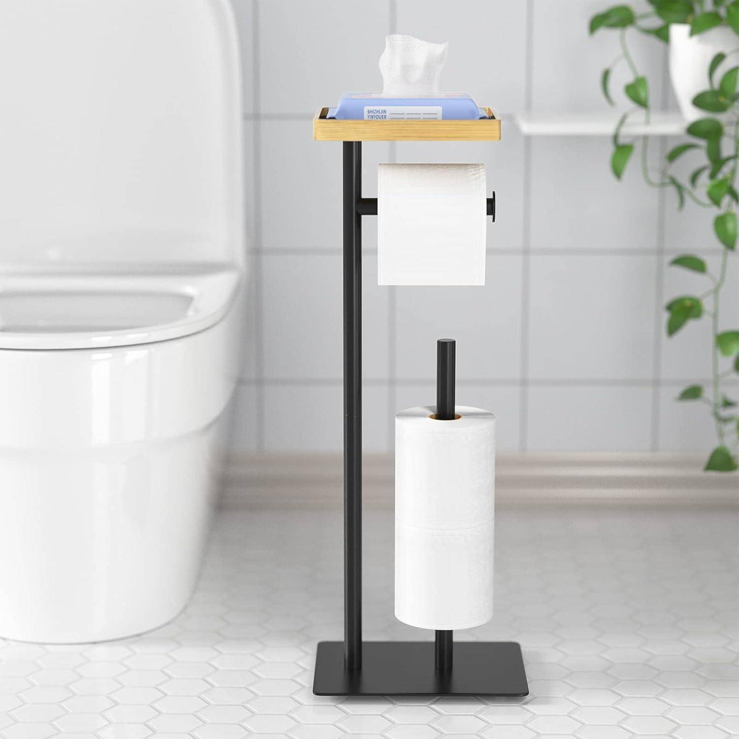 Freistehender Toilettenpapierhalter mit Ablagefach aus