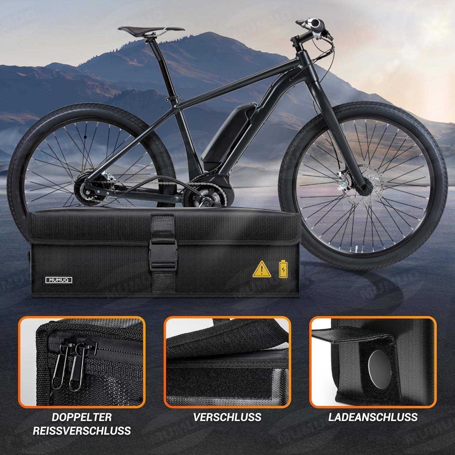E-Bike Akku Tasche feuerfest 1400°C LIPO Schutzhülle M 41x13x12cm