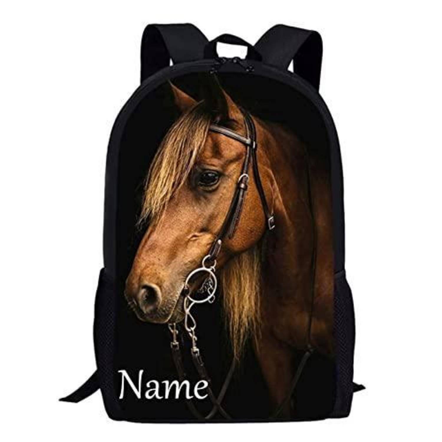 Kinderrucksack mit Pferdeprint, leicht, wasserdicht, 28x44x13cm