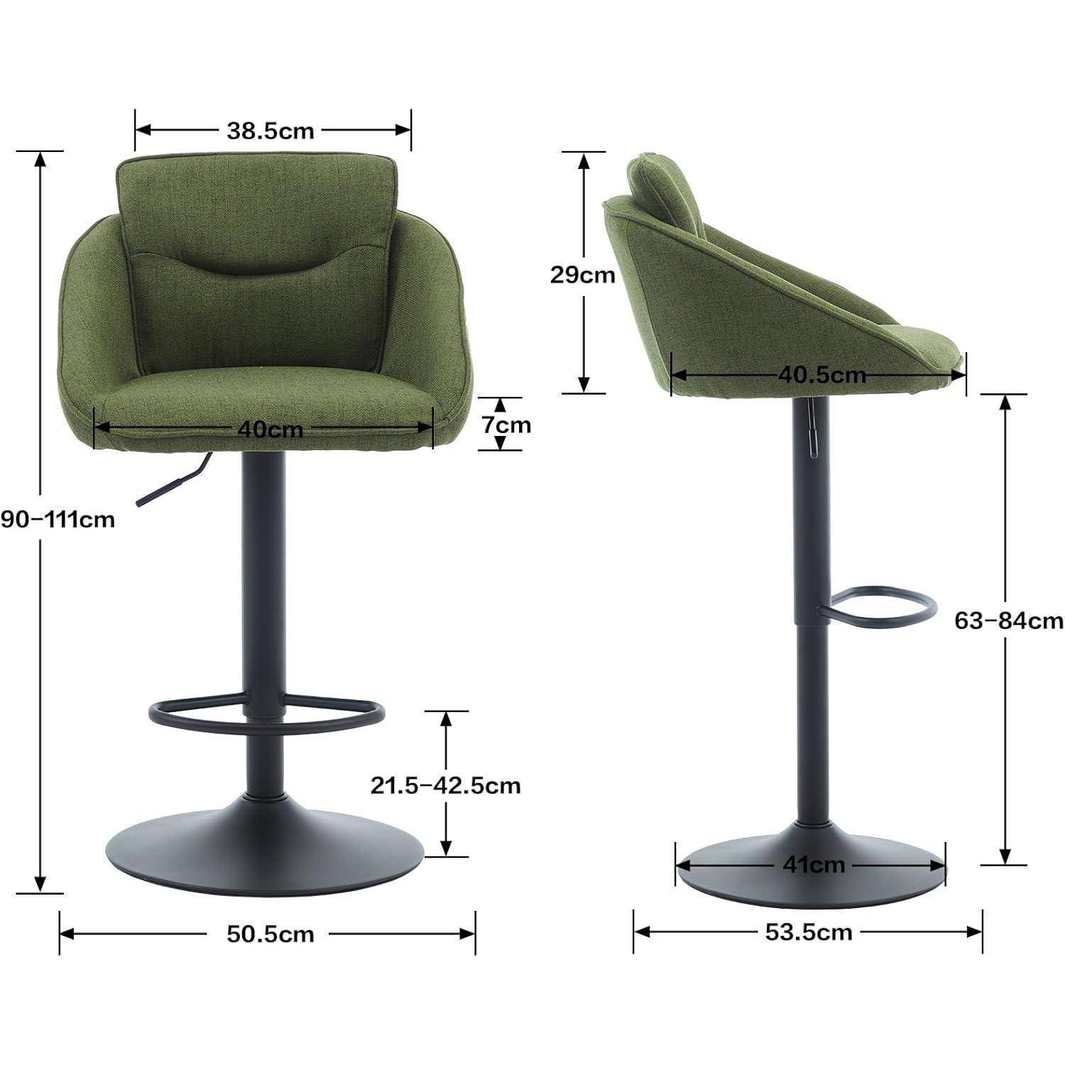 Barhocker 4er Set 360° drehbar höhenverstellbar Grün
