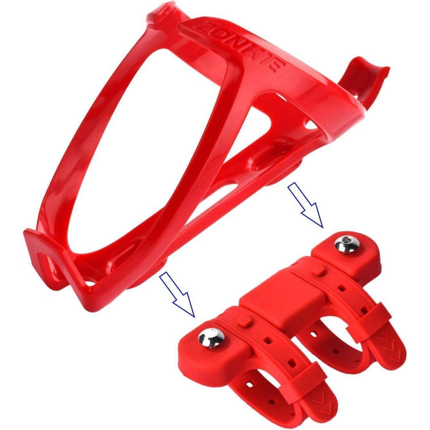 zonkie Fahrrad-Flaschenhalter für Kinderwagen und Fahrrad, Rot