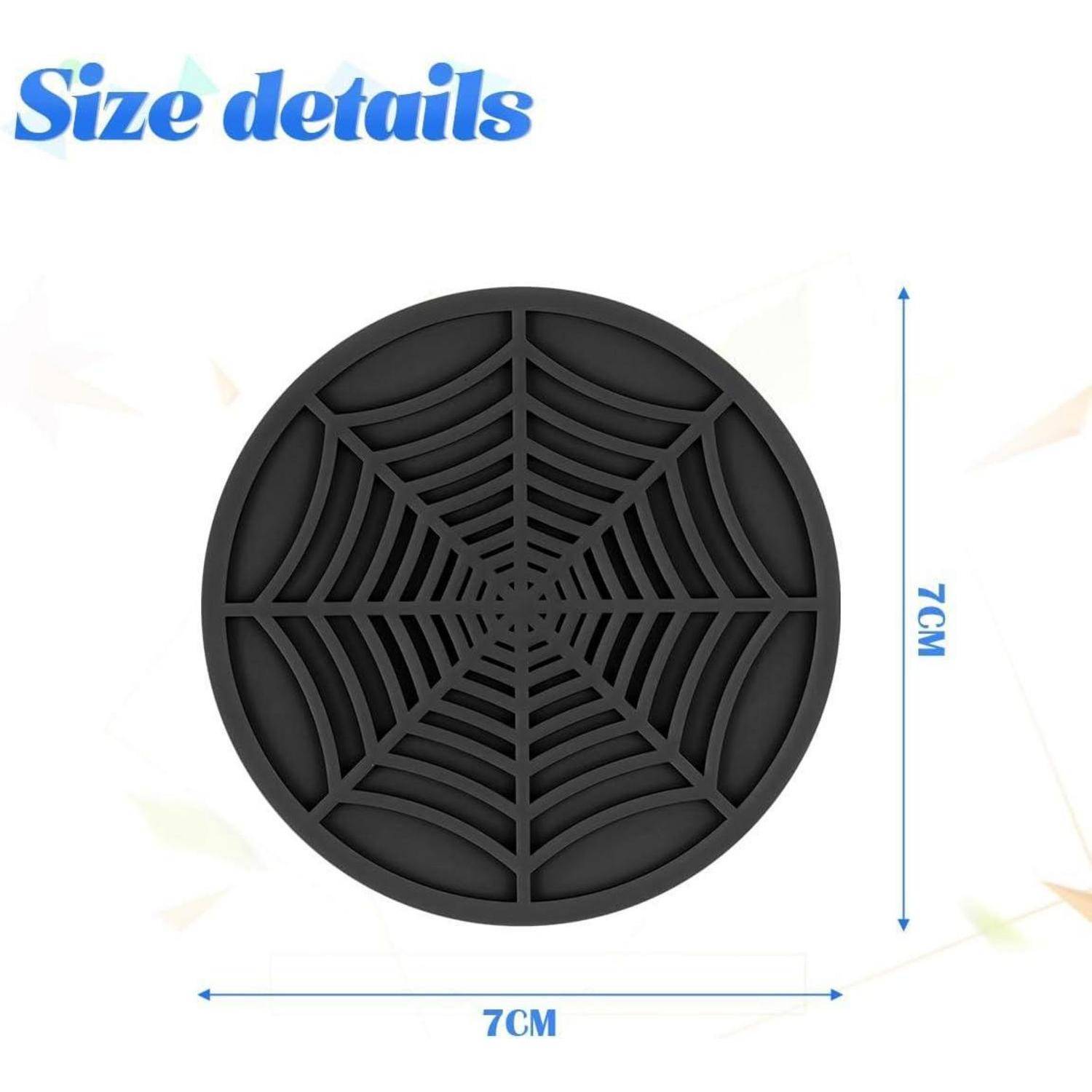 Auto Getränkehalter Matte 2 Stück PVC Anti-Rutsch Schwarz Spinne Design