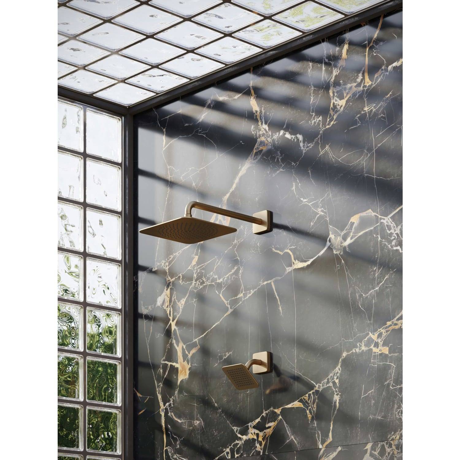 AXOR Citterio C Kopfbrause 120/120 1jet EcoSmart mit Brausearm, Brushed Bronze