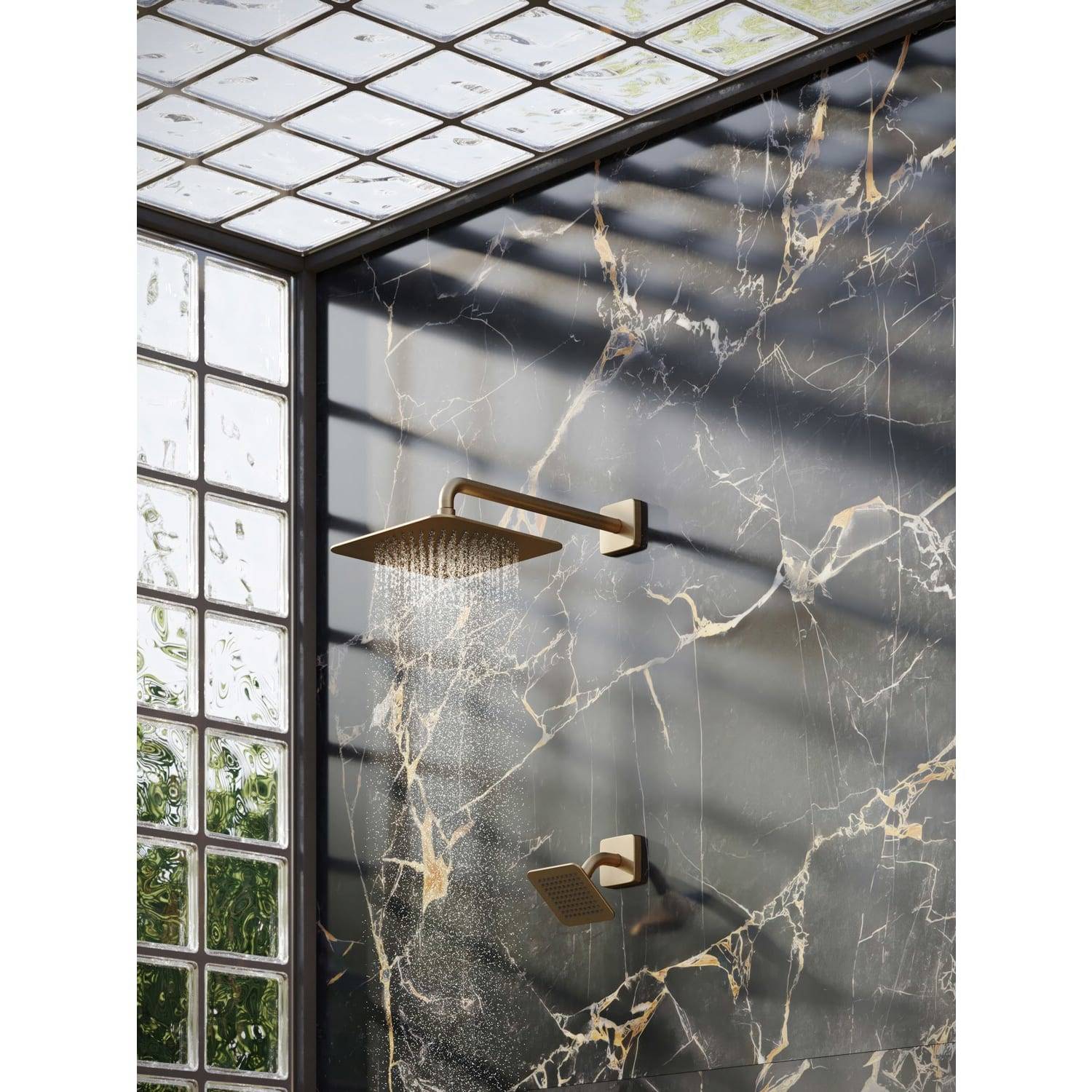 AXOR Citterio C Kopfbrause 120/120 1jet EcoSmart mit Brausearm, Brushed Bronze