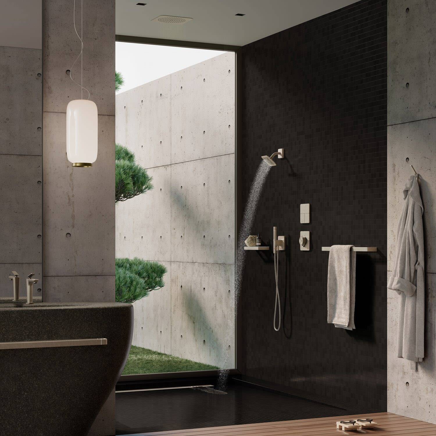 AXOR Citterio C Kopfbrause 120/120 1jet EcoSmart mit Brausearm, Brushed Nickel