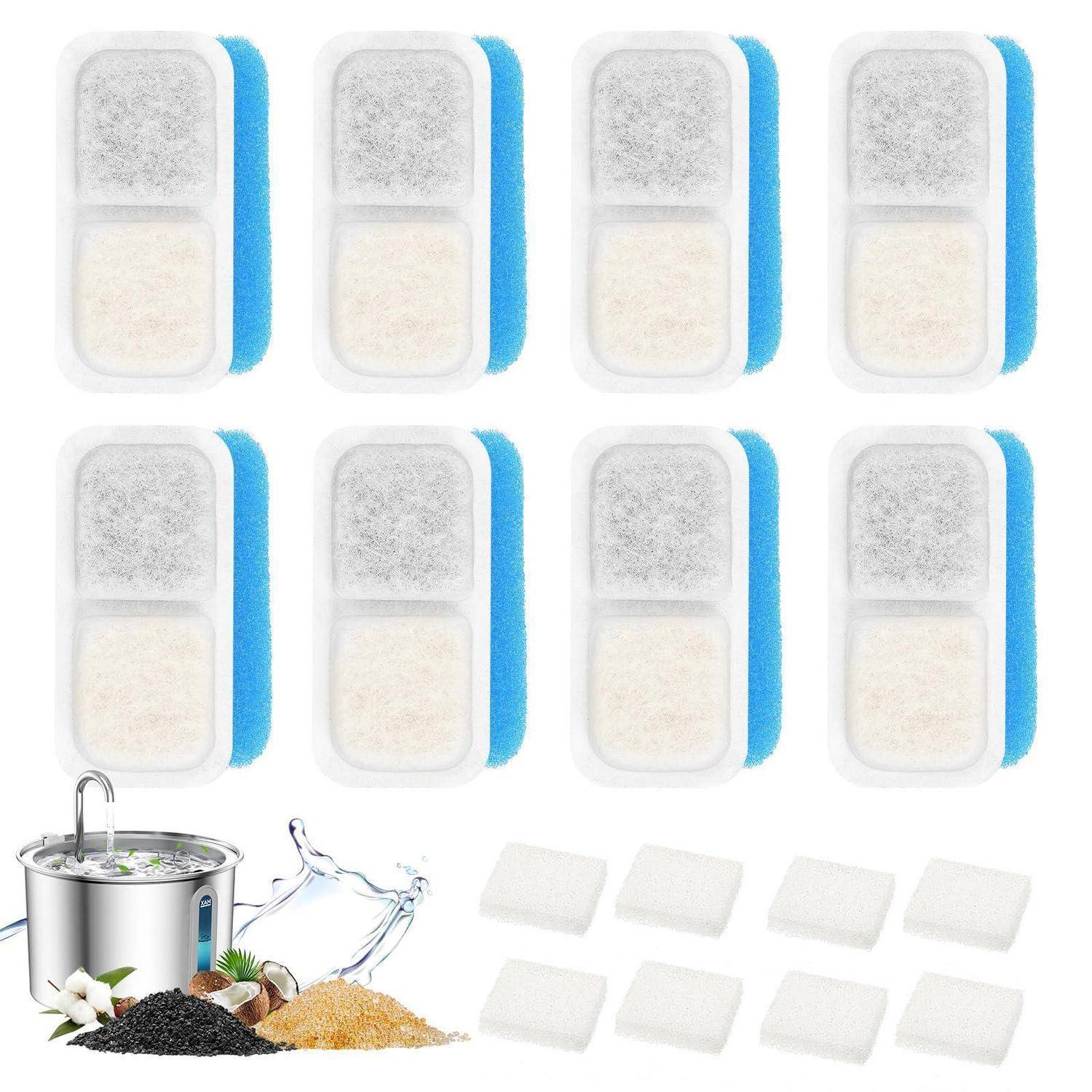 8er Pack Aktivkohle Ersatzfilter für oneisall PWF-001 Trinkbrunnen
