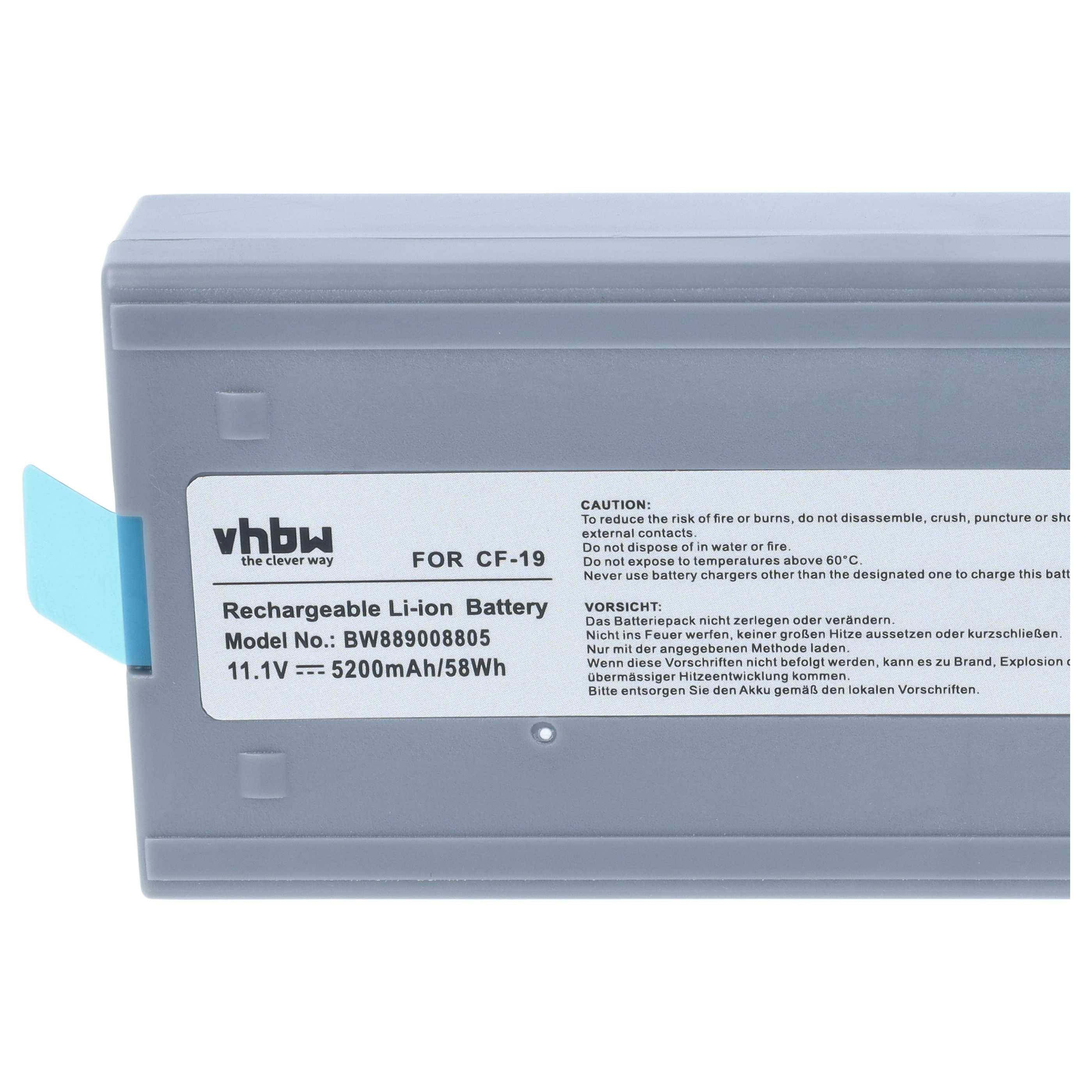 Nahaufnahme eines wiederaufladbaren Lithium-Ionen-Akkupacks mit der Bezeichnung „vhbw
