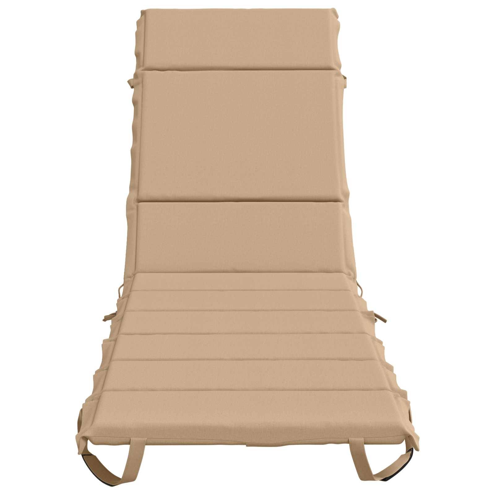 Beige Sitzkissens mit Rückenlehne und Sitzfläche, Vorderansicht auf weißem Hintergrund dargestellt.