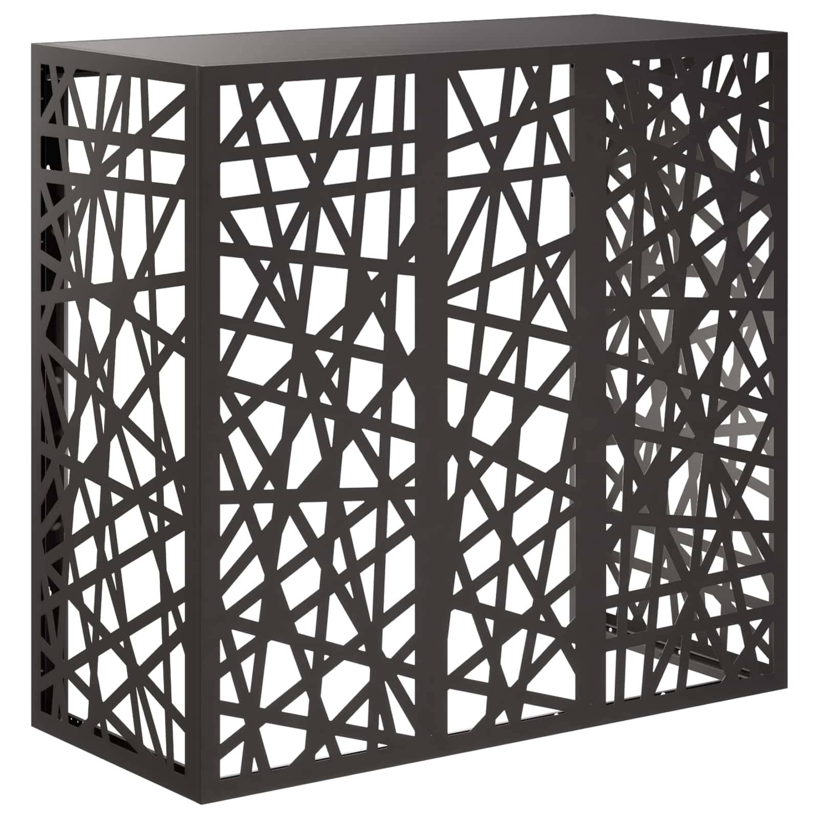 vidaXL Klimaanlagenabdeckung Schwarz 110 x 50 x 105 cm Stahl