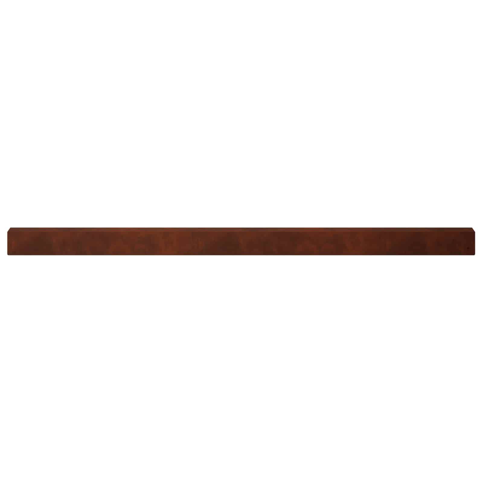 Ein langes, schmales braunes Holzbrett, das horizontal auf weißem Hintergrund dargestellt ist.