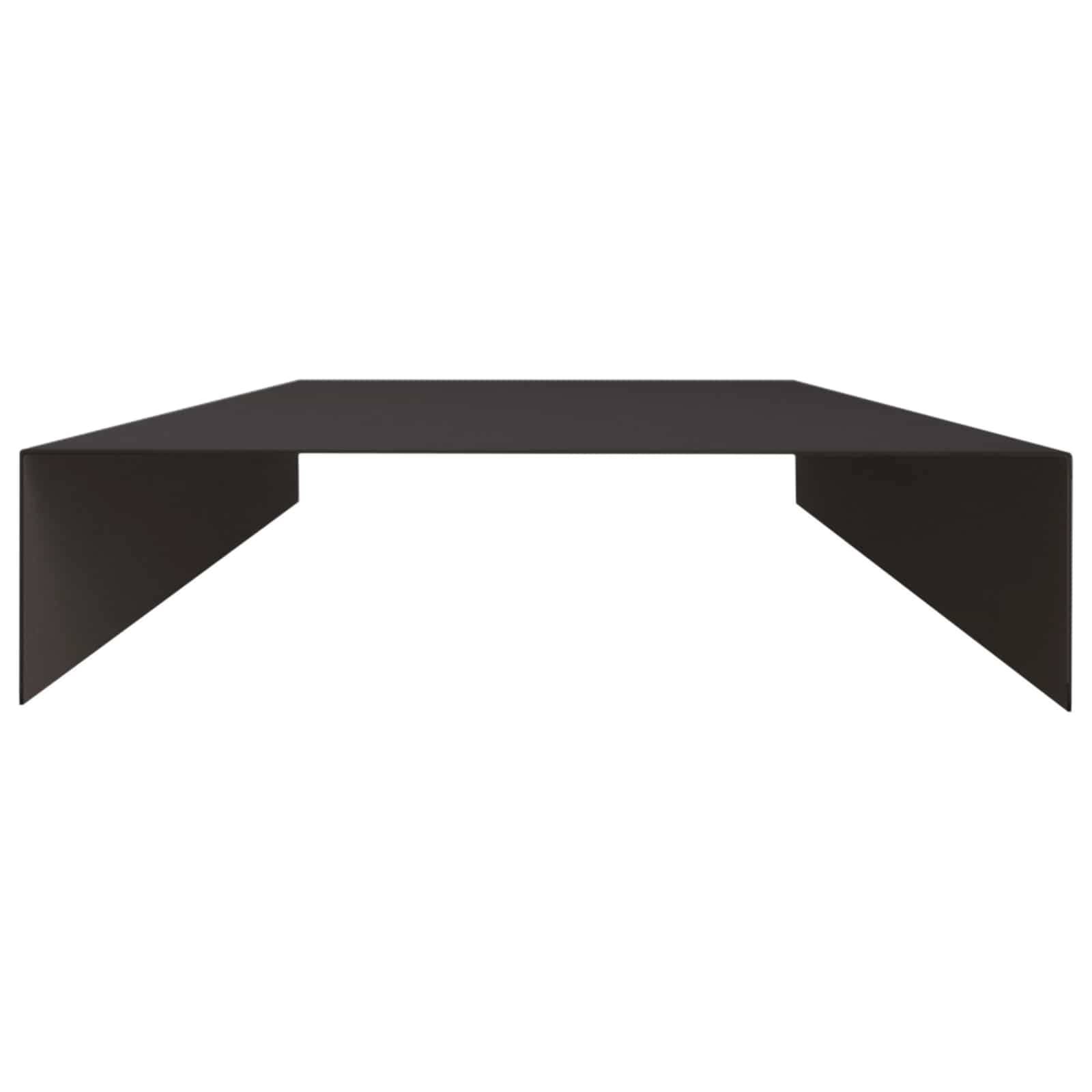 Schwarze Silhouette eines gefalteten Papier-Regals oder Tisches auf weißem Hintergrund.
