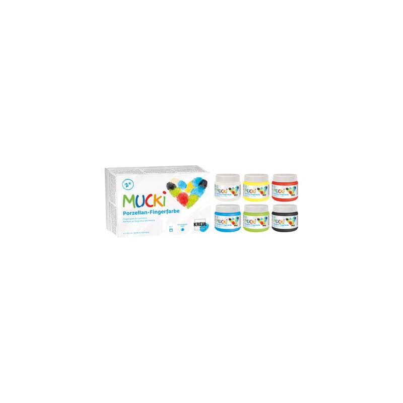 KREUL Porzellan-Fingerfarbe "MUCKI", 150 ml, 6er-Set