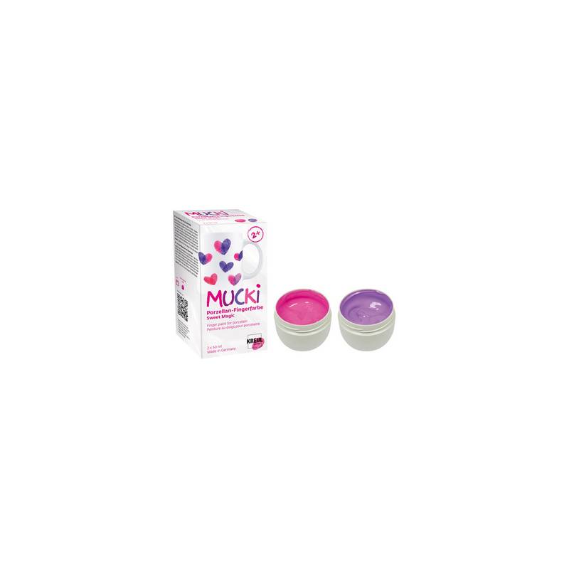 KREUL Porzellan-Fingerfarbe "MUCKI", Set Sweet Magic