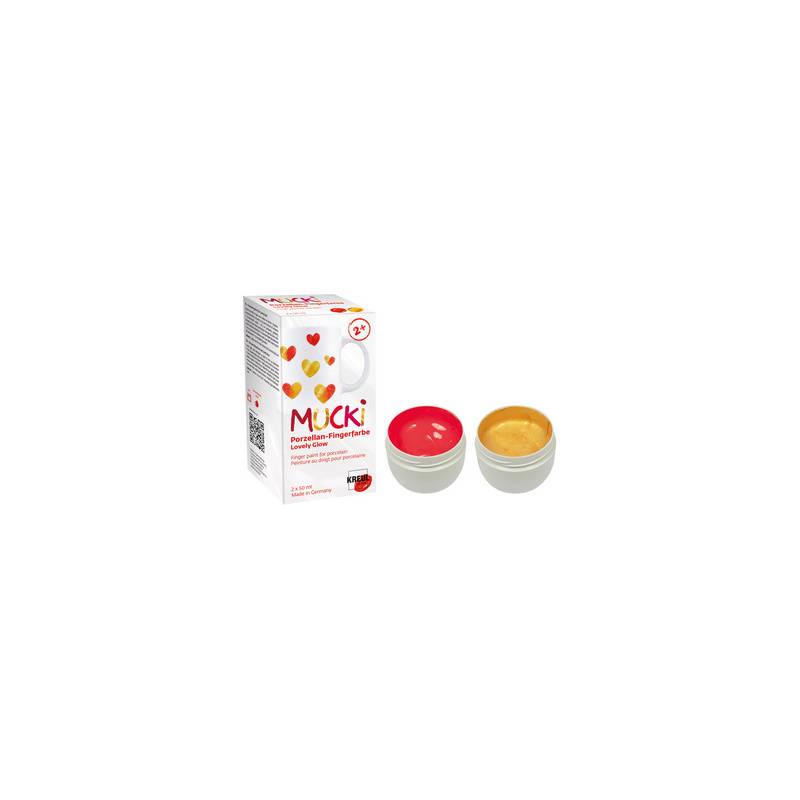 KREUL Porzellan-Fingerfarbe "MUCKI", Set Lovely Glow