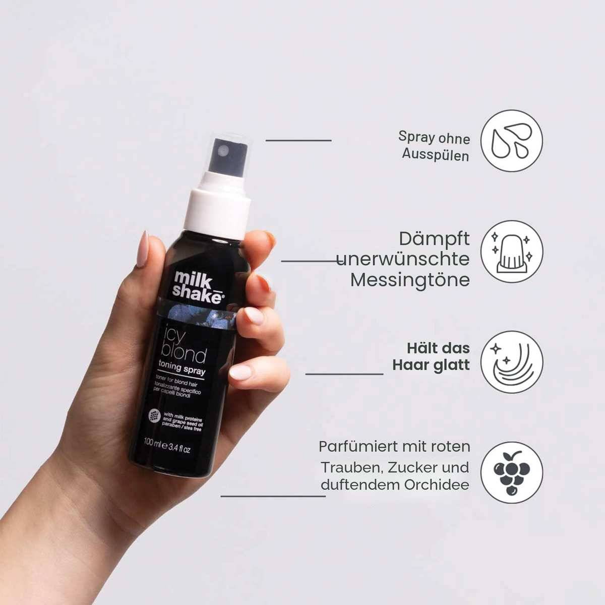 milk_shakeIcy Blond Toning Spray 100 ml Spezieller Anti-Gelb Toner ohne Spülung