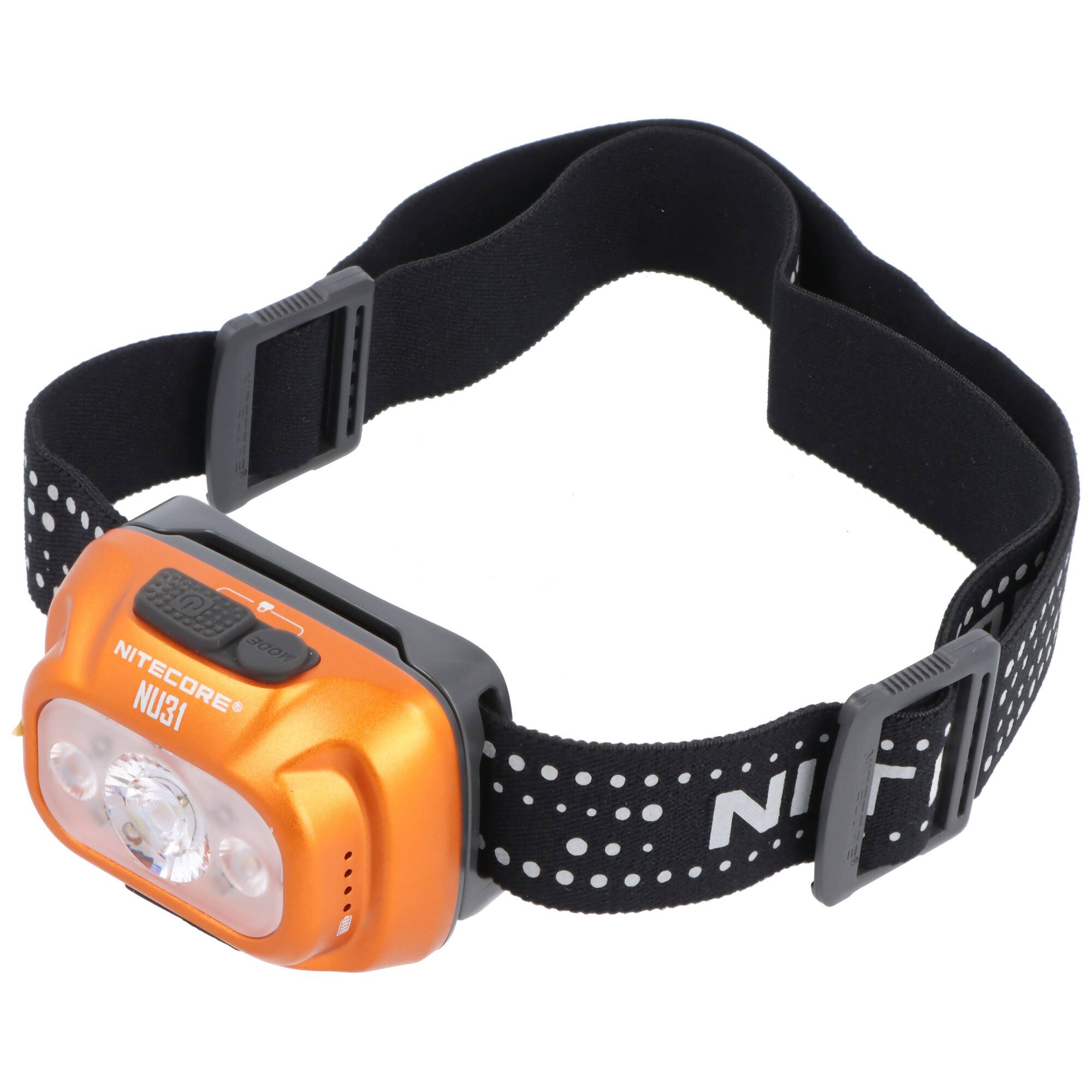 Nitecore NU31 ultraleichte Stirnlampe mit 3 Lichtquellen, max. 550 Lumen, 3 Gehäusefarben auswählbar Orange
